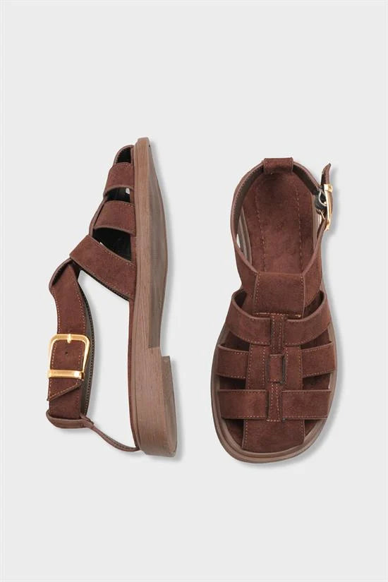 Capone Jennife Suede Look Gladiator Women Sued Mink Sandal