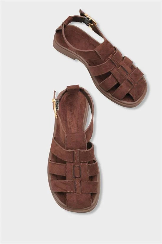 Capone Jennife Suede Look Gladiator Women Sued Mink Sandal