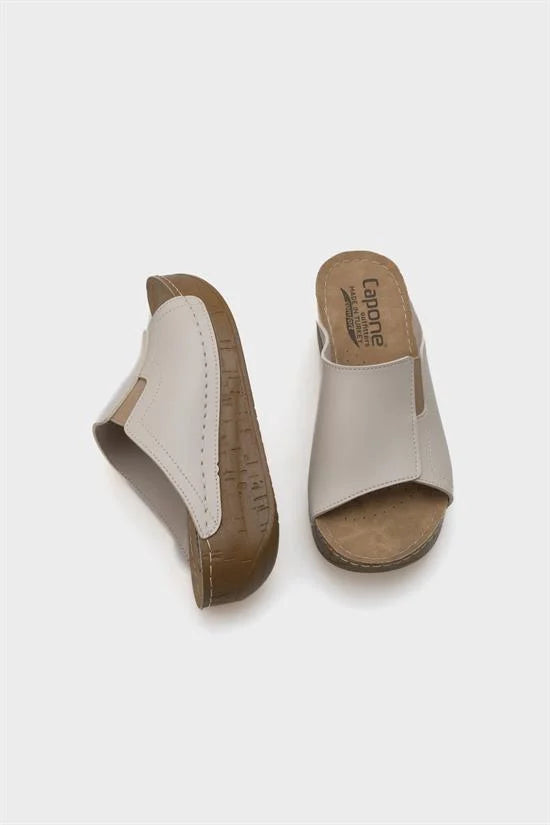 Capone Jude Z5414 Women Beige Slide Comfort Anatomical Sandals