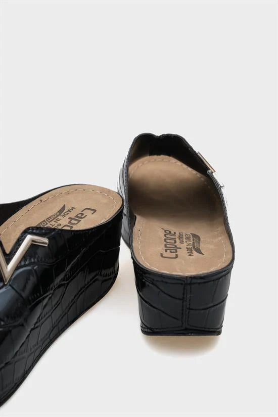 Capone Kailey 6145 Women Black Platform V Clip Accessory Sandals
