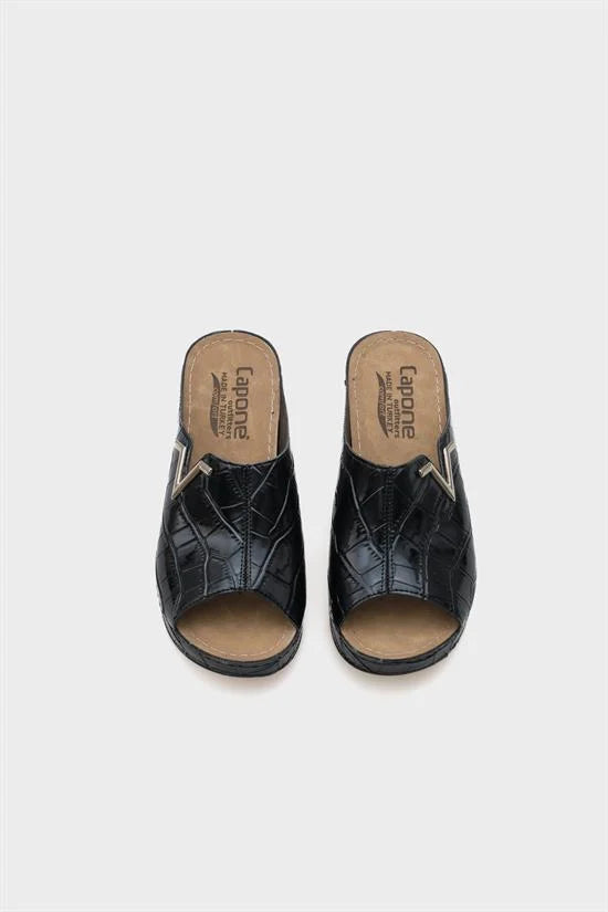 Capone Kailey 6145 Women Black Platform V Clip Accessory Sandals