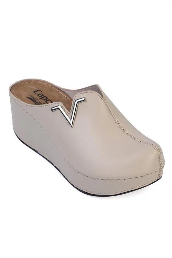 Capone Kally Z6188 Women Gold Platform V Clip Accessory Clog Sandals