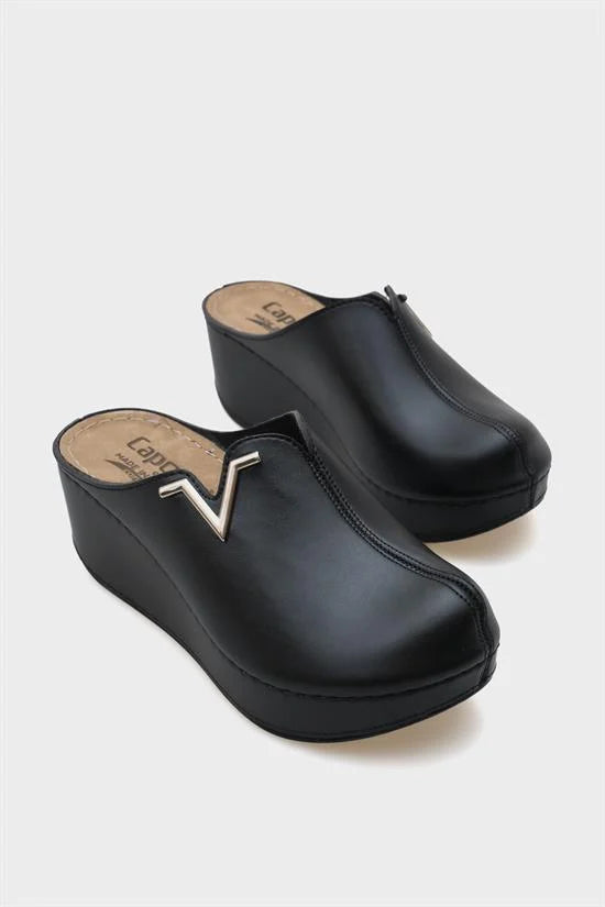 Capone Kally Z6188 Women Gold Platform V Clip Accessory Clog Sandals
