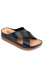 Capone Kandy Z0632 Women Navy Slide Comfort Anatomical Cross Band Sandals