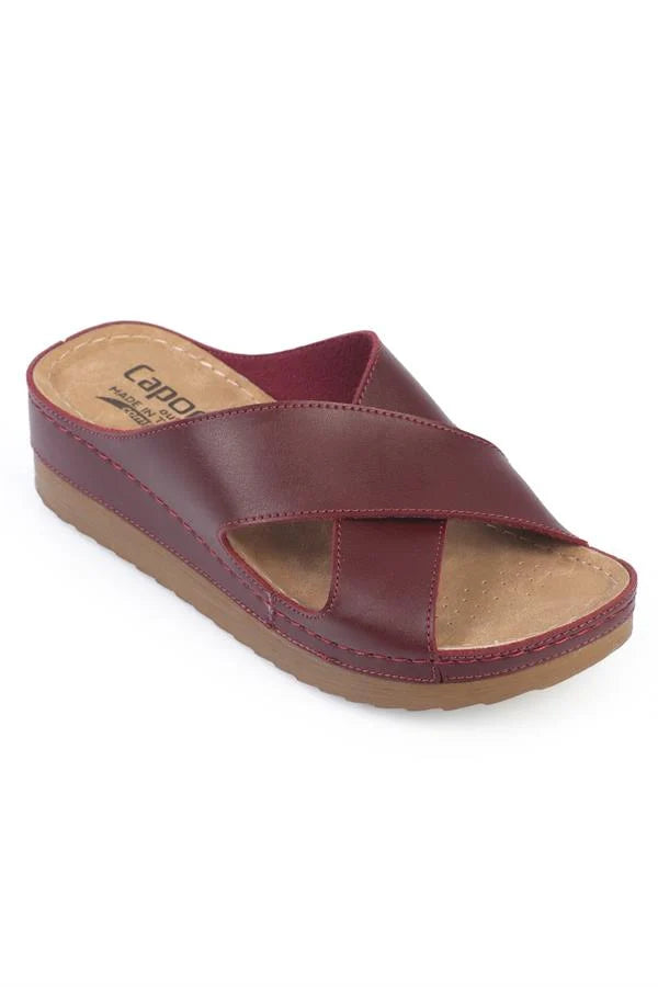 Capone Kandy Z0632 Women Navy Slide Comfort Anatomical Cross Band Sandals