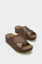 Capone Kandy Z0632 Women Navy Slide Comfort Anatomical Cross Band Sandals