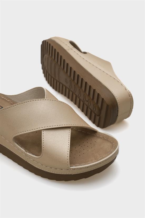 Capone Kandy Z0632 Women Navy Slide Comfort Anatomical Cross Band Sandals