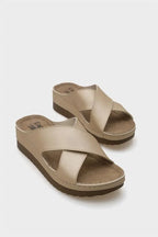Capone Kandy Z0632 Women Navy Slide Comfort Anatomical Cross Band Sandals