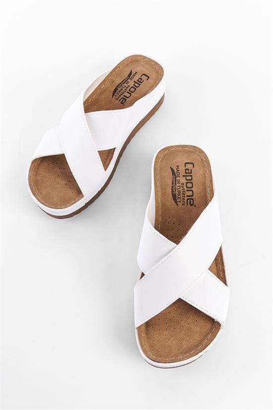 Capone Kandy Z0632 Women Navy Slide Comfort Anatomical Cross Band Sandals