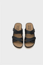 Capone Kara Z0679 Women Black Slide Comfort Anatomical Adjustable Double Band Sandals