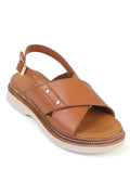 Capone Katy Genuine Leather Soft Comfort Wedge Heel Women Black Sandal