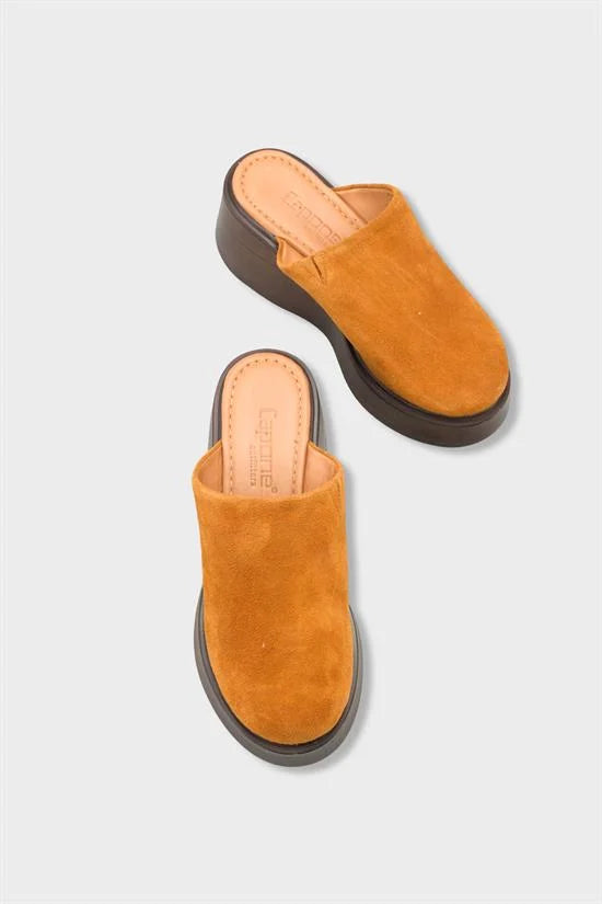 Capone Kelcey Genuine Suede Wedge Heel Women Tan Clog