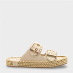 Capone Keslie Suede Look Metal Buckle Comfort Women Mink Sandal