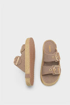 Capone Keslie Suede Look Metal Buckle Comfort Women Mink Sandal