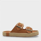 Capone Keslie Suede Look Metal Buckle Comfort Women Mink Sandal