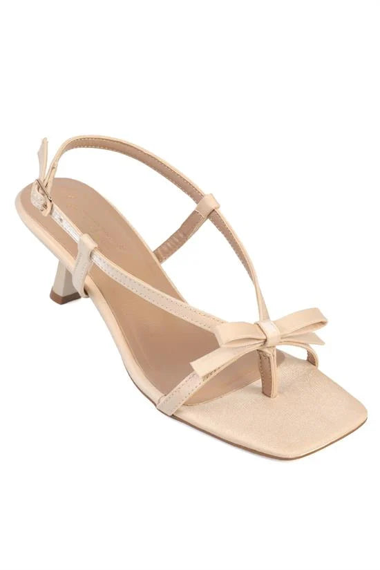 Capone Lacey Satin Mid Heel Square Toe Women Satin Black Sandal