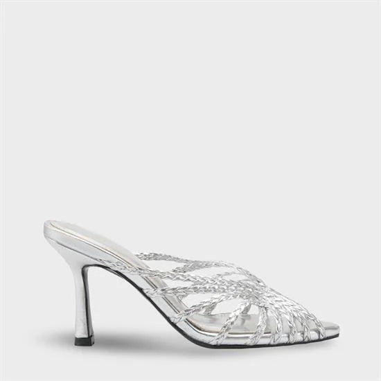 Capone Lacie pletene sandale sa srednjom potpeticom, elegantne, crne, za žene