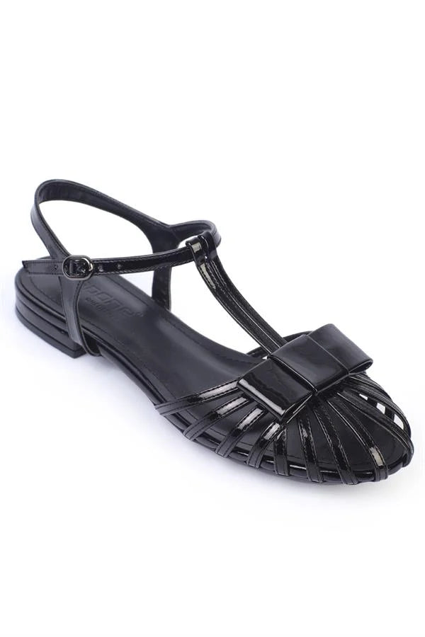 Capone Amara Lattice Braided Women Patent Beige Ballerinas