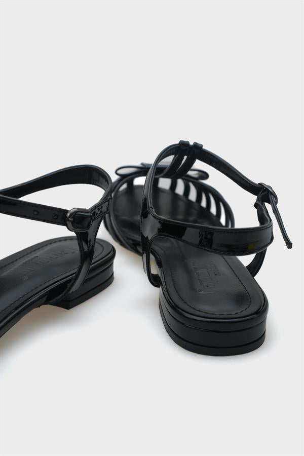 Capone Amara Lattice Braided Women Patent Beige Ballerinas