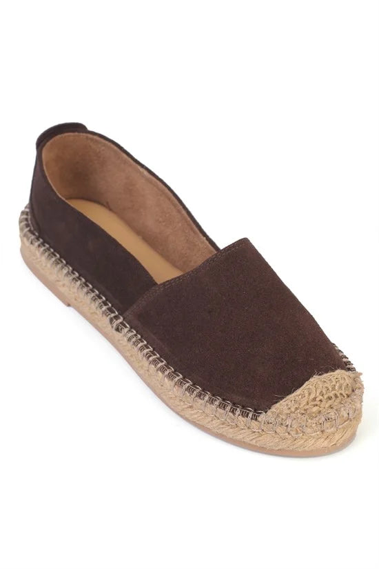 Capone Laurie Genuine Leather Suede Women Tan Espadrille