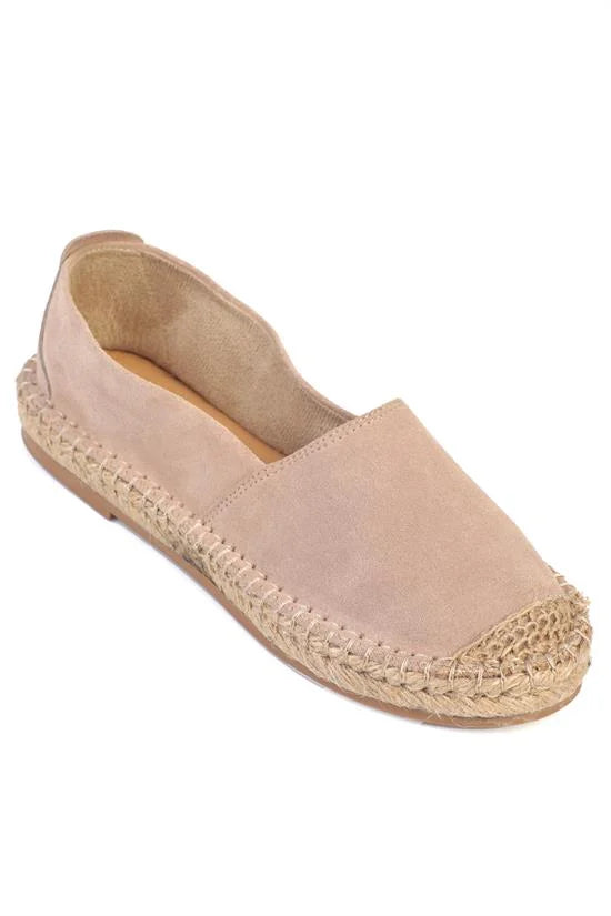 Capone Laurie Genuine Leather Suede Women Tan Espadrille