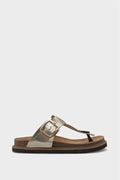 Capone Nina Leather Thong Women Gold Sandals