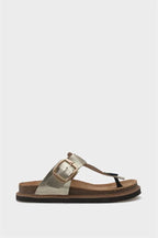 Capone Nina Leather Thong Women Gold Sandals