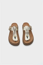 Capone Nina Leather Thong Women Gold Sandals