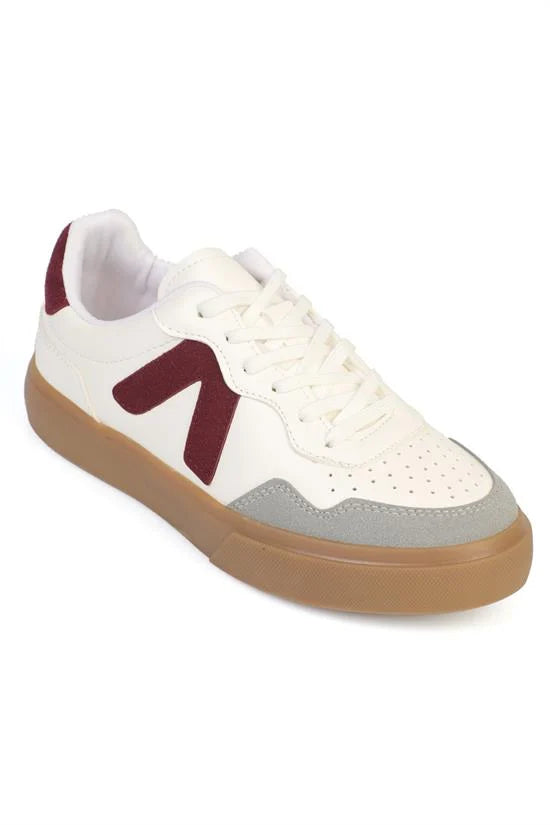 Capone Lianna V Detail Lace-Up Casual Sport Women White Grey Sneaker