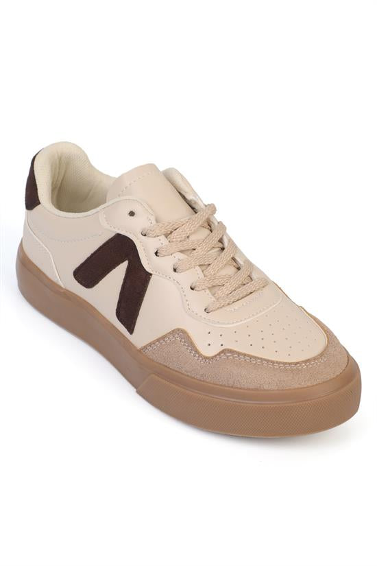 Capone Lianna V Detail Lace-Up Casual Sport Women White Grey Sneaker