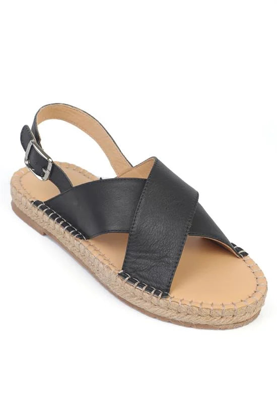 Capone Lilian Genuine Leather Espadrille Sole Women Beige Sandal