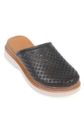 Capone Madelle Genuine Leather Wedge Heel Studded Women Black Clog