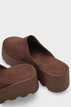 Capone Marlyn Faux Fur Suede Look Women Sued Tan Clog