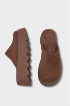 Capone Marlyn Faux Fur Suede Look Women Sued Tan Clog