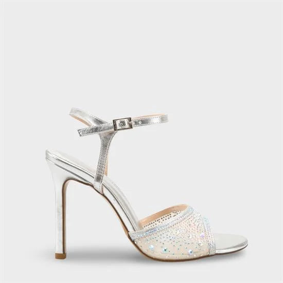 Capone Marney Crystal Embellished High Heel Ankle Strap Women Metallic Gold Wedding Shoe