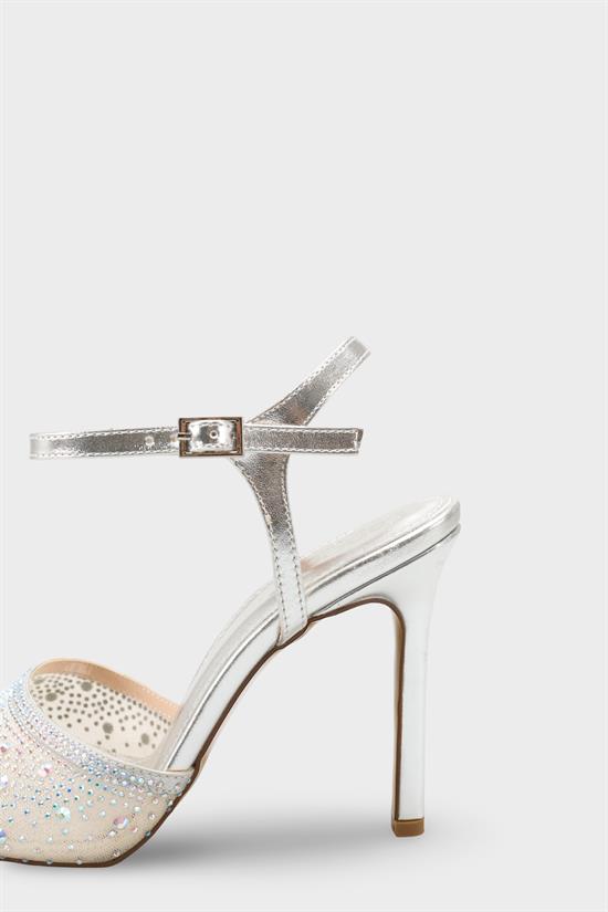 Capone Marney Crystal Embellished High Heel Ankle Strap Women Metallic Gold Wedding Shoe