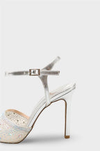 Capone Marney Crystal Embellished High Heel Ankle Strap Women Metallic Gold Wedding Shoe