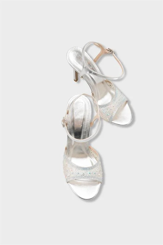 Capone Marney Crystal Embellished High Heel Ankle Strap Women Metallic Gold Wedding Shoe