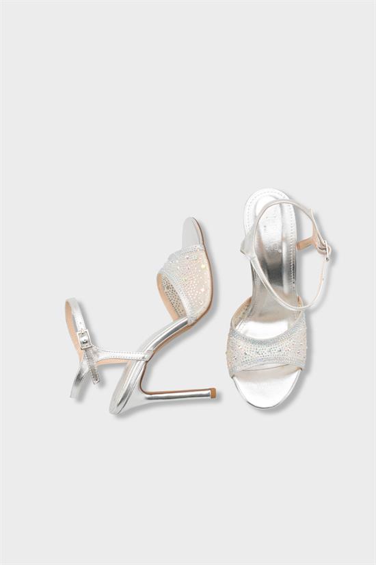 Capone Marney Crystal Embellished High Heel Ankle Strap Women Metallic Gold Wedding Shoe