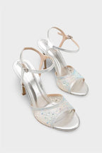 Capone Marney Crystal Embellished High Heel Ankle Strap Women Metallic Gold Wedding Shoe