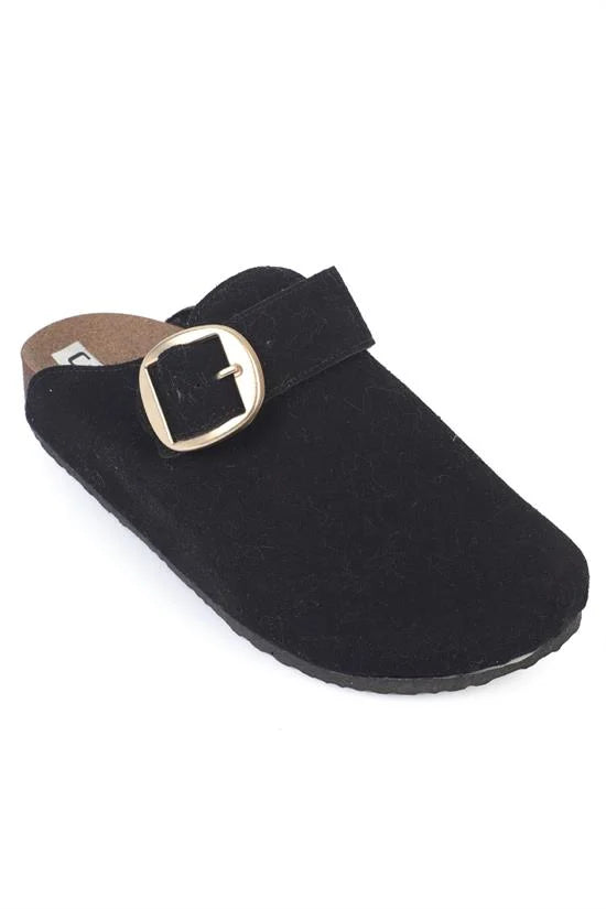 Capone Maurita Buckle Casual Closed Toe Women Black Sandal