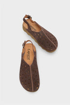 Capone Meghan Genuine Leather Soft Comfort Women Camel Sandal