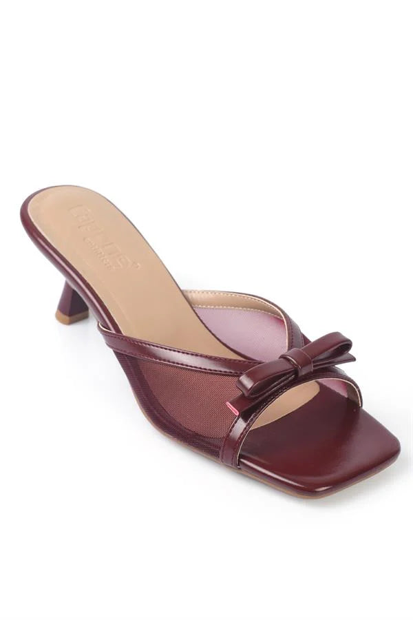 Capone Midge Mid Heel Mesh Bow Women Gold Sandals