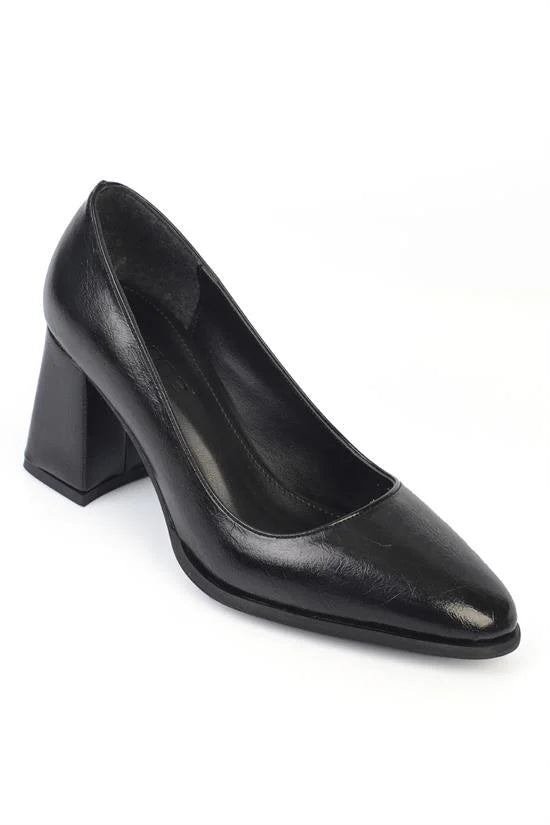 Capone Penni Round Toe Mid Heel Casual Women Houndstooth Heel Shoe
