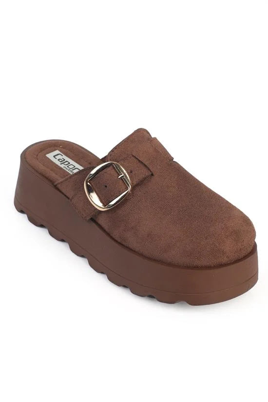 Capone Minette Furry Faux Suede Women Sued Black Clogs