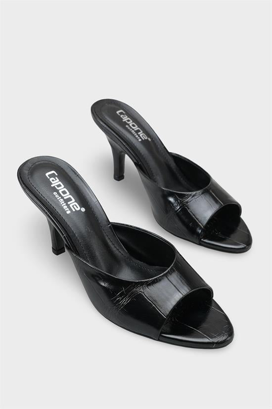 Capone Nadeen Wedge sandala sa srednjom petom elegantna ženska crna