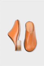 Capone Nancey Genuine Leather Low Heel Women Tan Clog