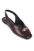 Capone Nicolea Square Toe Metallic Accessory Open Back Ballet Flat