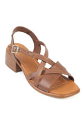 Capone Noreen Genuine Leather Mid Heel Women Black Sandal