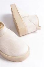 Capone Thick Sole Round Toe Fur Lined Short Woman Boots